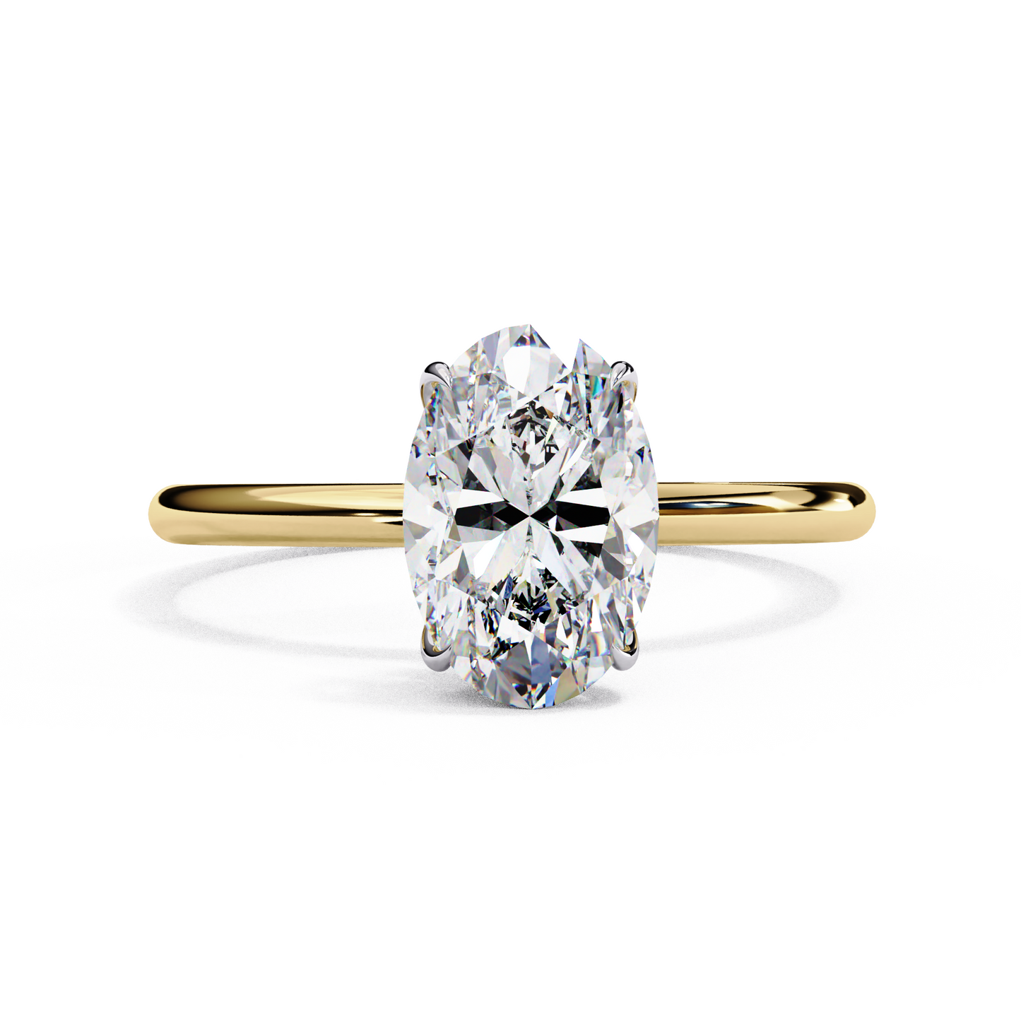 1.20 Carat Oval Cut Solitaire Lab Diamond Engagement Ring In White Gold