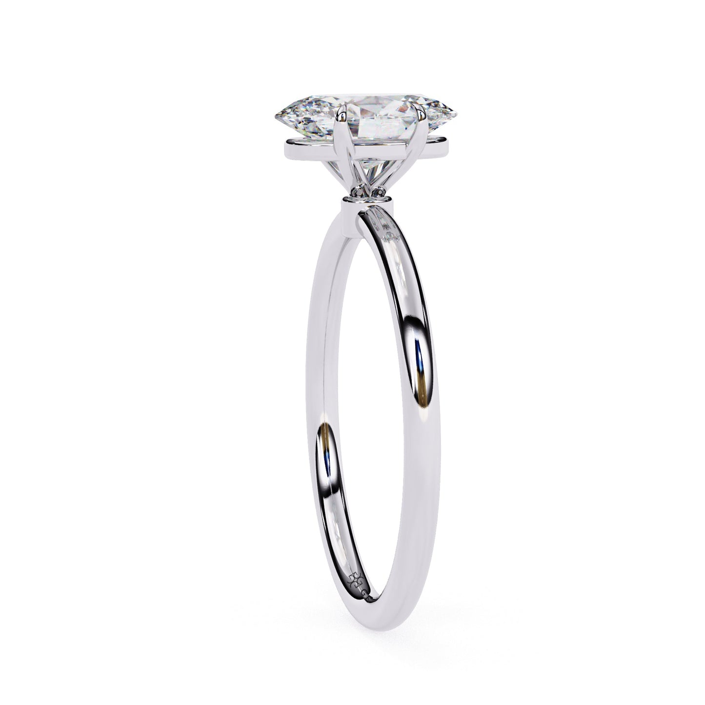 1.20 Carat Oval Cut Solitaire Lab Diamond Engagement Ring In White Gold