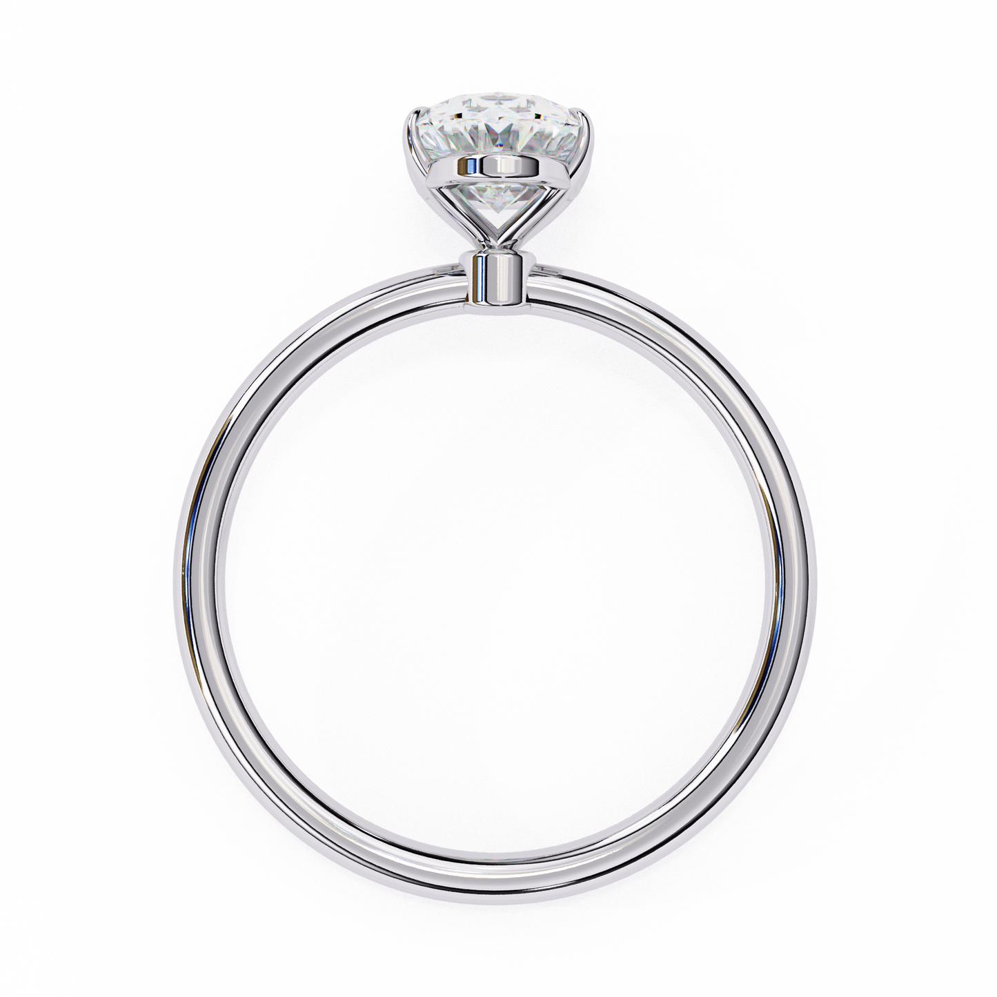 1.20 Carat Oval Cut Solitaire Lab Diamond Engagement Ring In White Gold