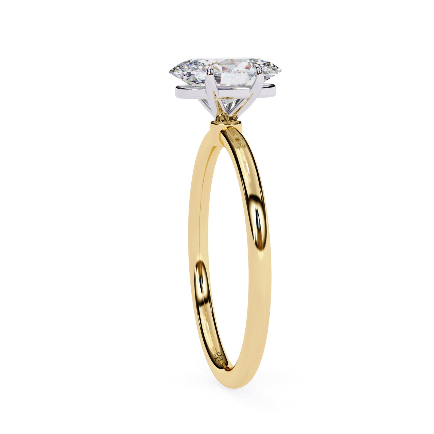 1.20 Carat Oval Cut Solitaire Lab Diamond Engagement Ring In Yellow Gold