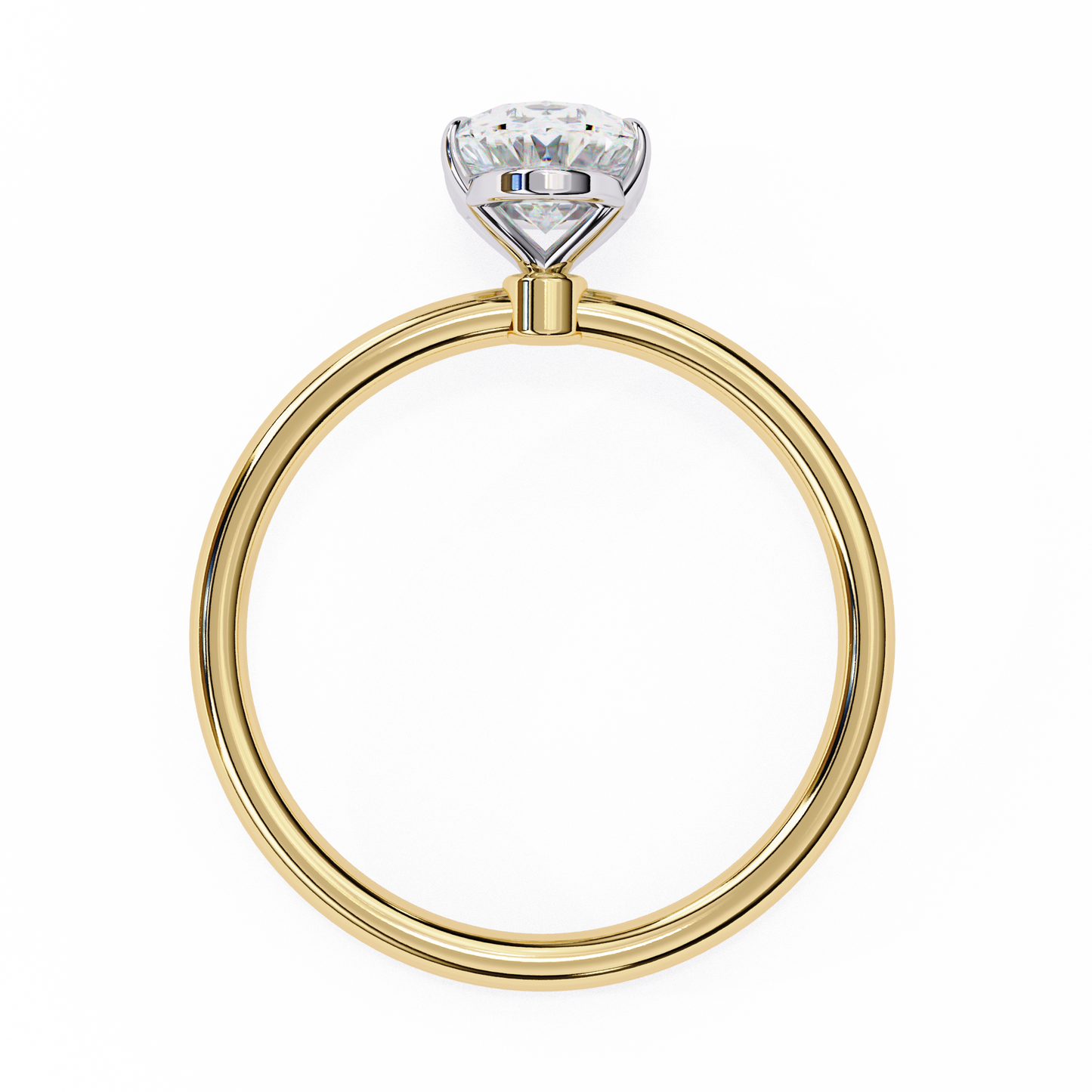 1.20 Carat Oval Cut Solitaire Lab Diamond Engagement Ring In Yellow Gold