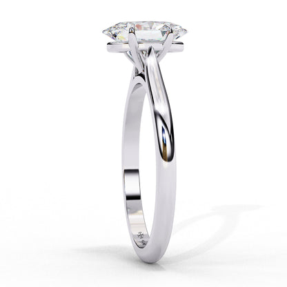 1.20 Carat Oval Cut Lab Diamond Solitaire Engagement Ring In White Gold