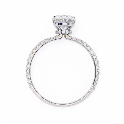 1.50 Ct Oval Cut Hidden Halo Lab Diamond Engagement Ring In White Gold