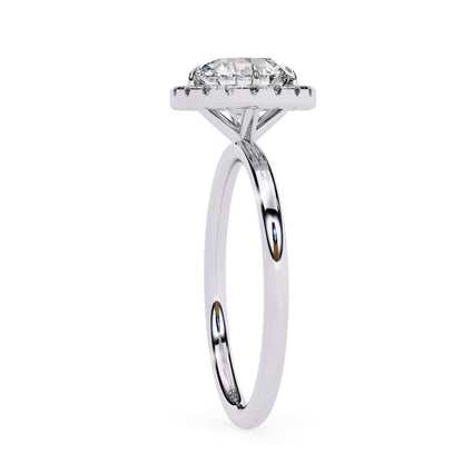 1.70 Ct Round Shape Halo Lab Diamond Engagement Ring In White Gold