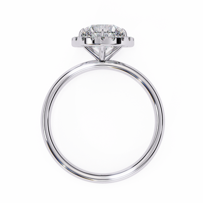 1.70 Ct Round Shape Halo Lab Diamond Engagement Ring In White Gold