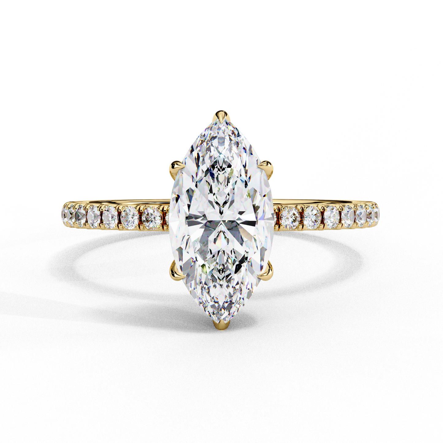 1.70 Ct Marquise Cut Hidden Halo Lab Diamond Engagement Ring In White Gold