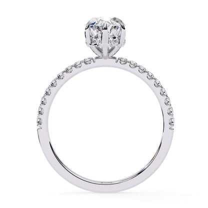 1.70 Ct Marquise Cut Hidden Halo Lab Diamond Engagement Ring In White Gold