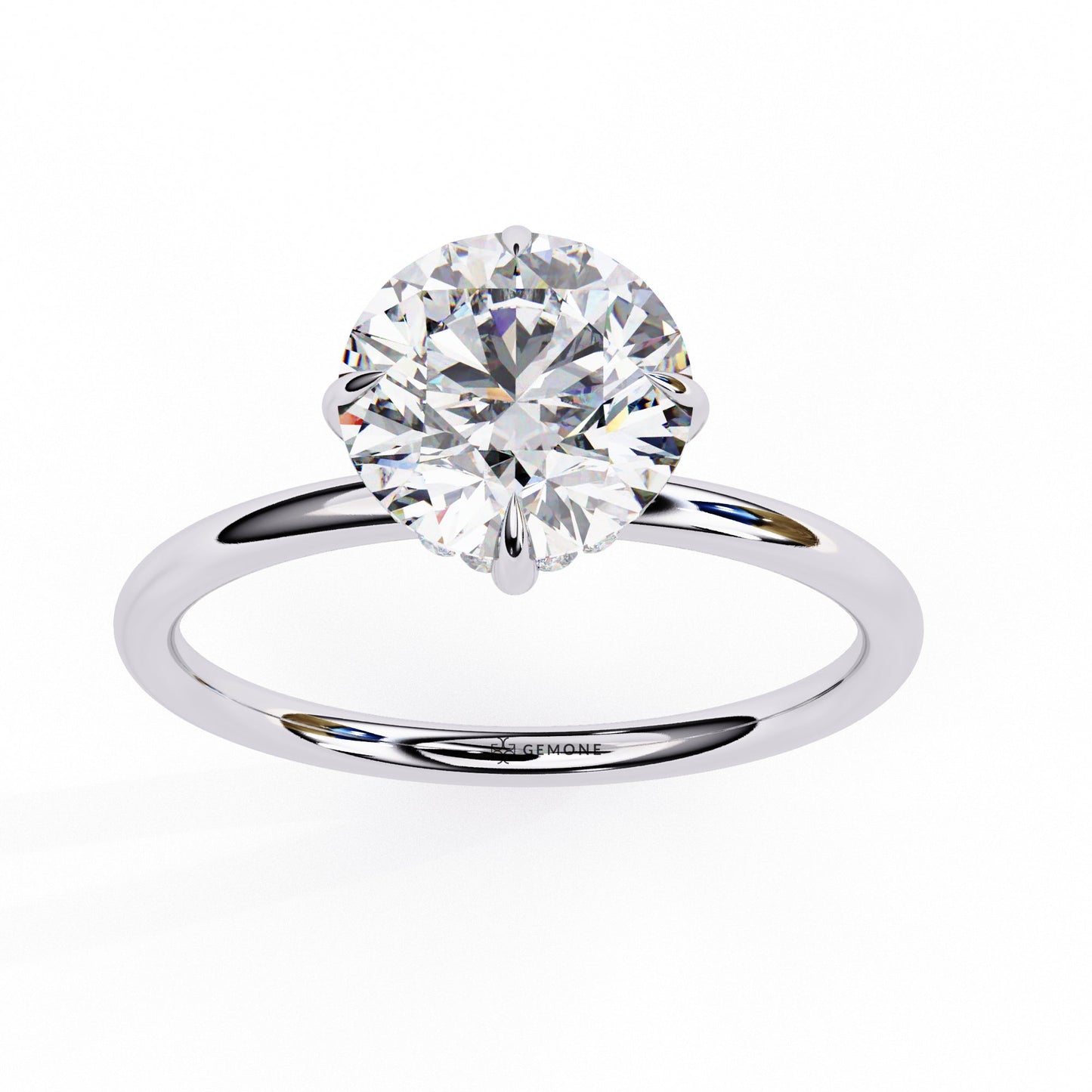 1.90 Ct Round Shape Solitaire Lab Diamond Engagement Ring In White Gold