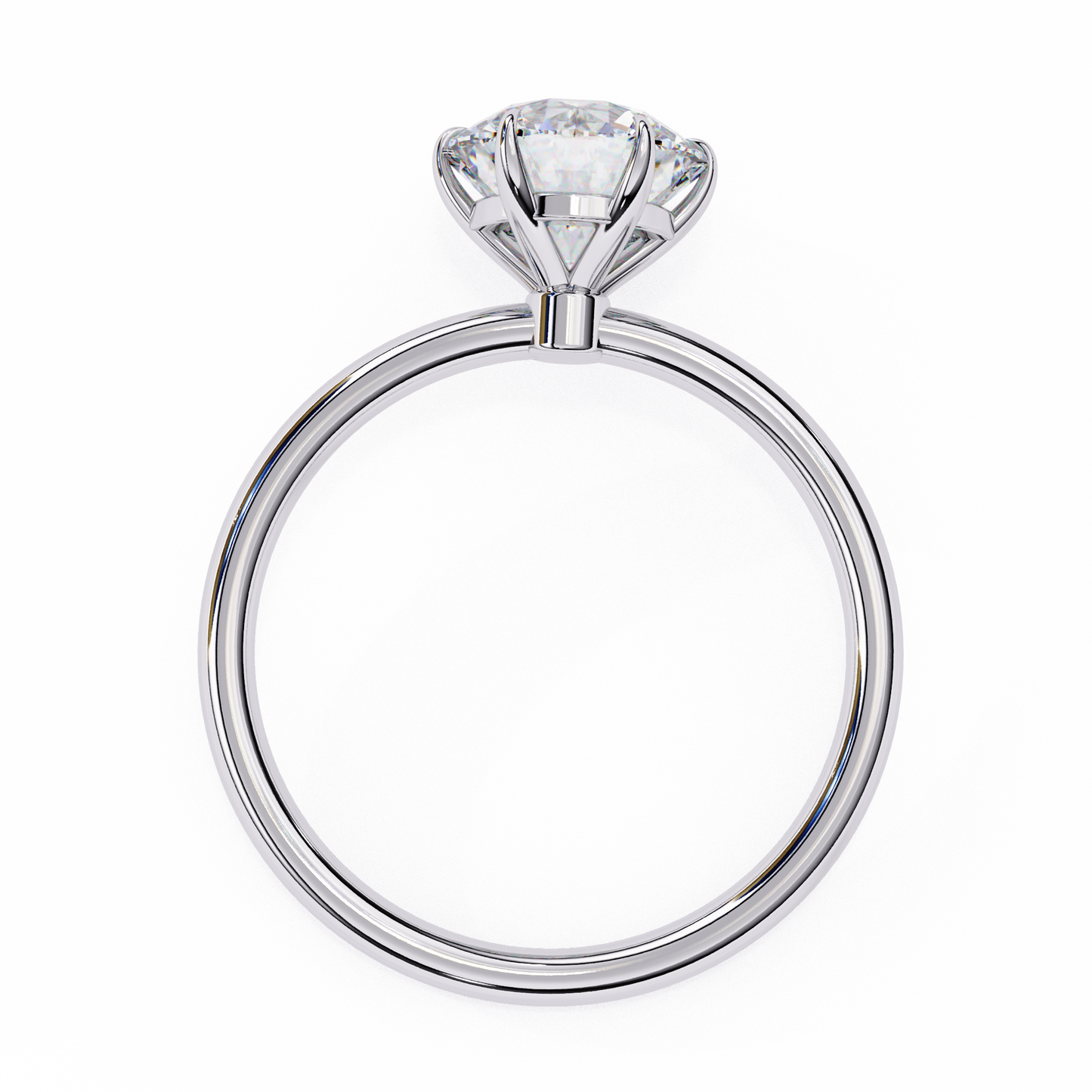 1.90 Ct Round Shape Solitaire Lab Diamond Engagement Ring In White Gold