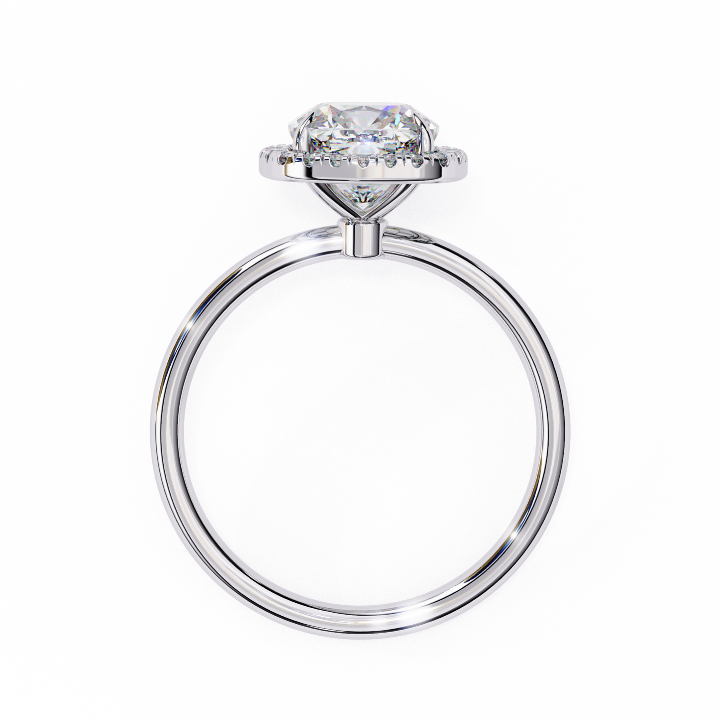 1.91 Carat Cushion Cut Halo Lab Diamond Engagement Ring In White Gold