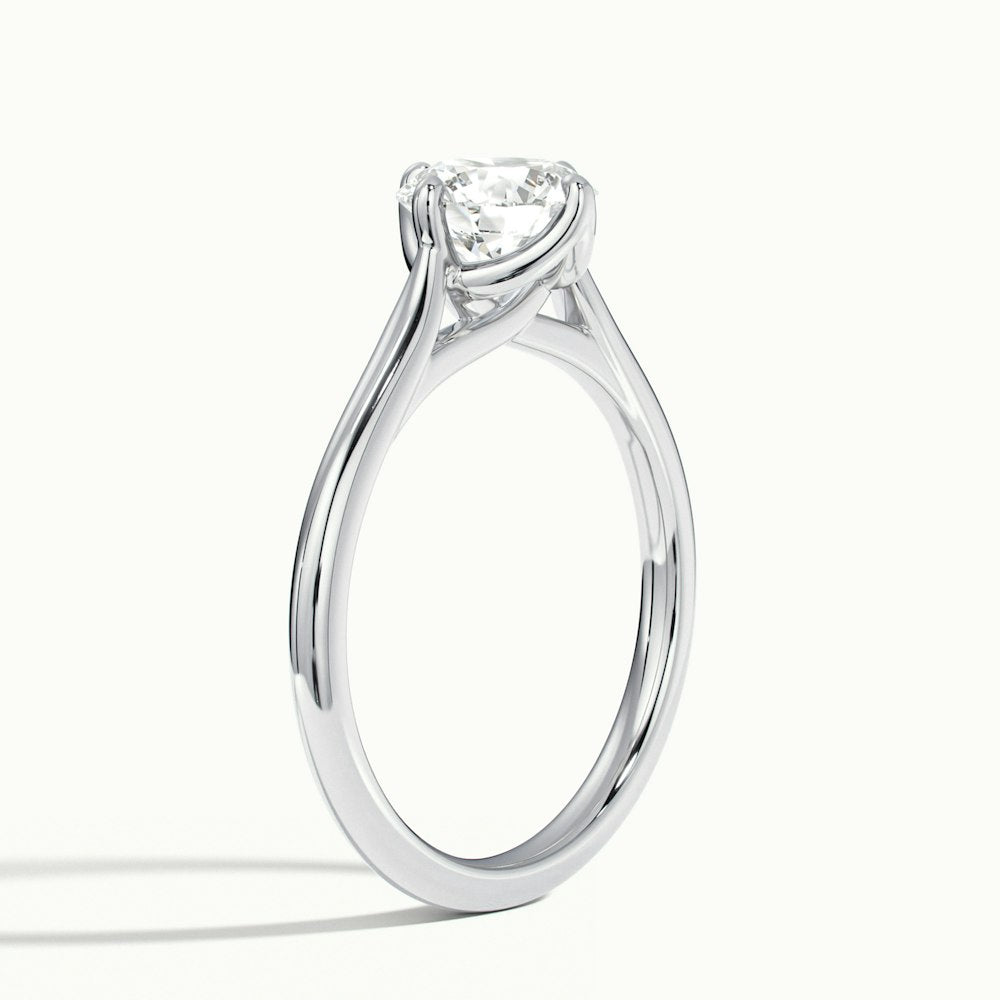 2.0CT Round Cut Solitaire Moissanite Diamond Engagement Ring