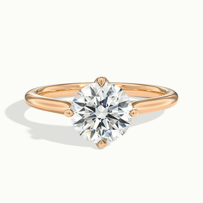 2.0CT Round Cut Solitaire Moissanite Diamond Engagement Ring