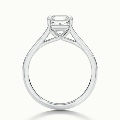 2.0CT Asscher Cut Diamond Solitaire Moissanite Engagement Ring