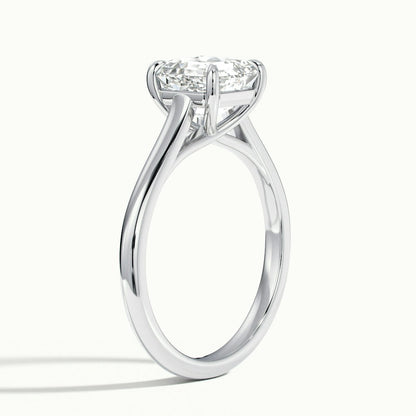 2.0CT Asscher Cut Diamond Solitaire Moissanite Engagement Ring