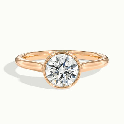 1.50CT Bezel Set Round Cut Moissanite Diamond Engagement Ring