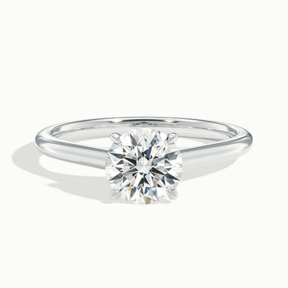 1.50CT Round Cut Diamond Solitaire Moissanite Engagement Ring