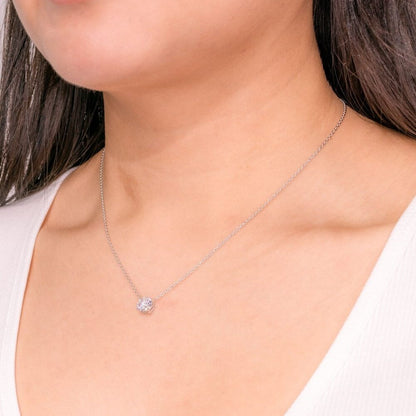 1.61 CT Round Moissanite Solitaire Necklace