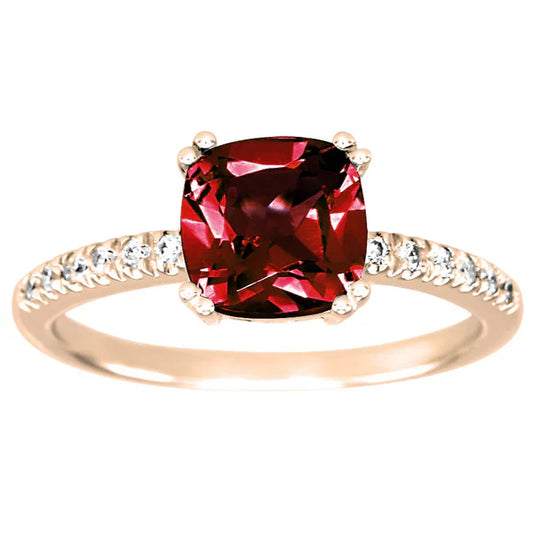 2.20 Carat Cushion Cut Prong Setting Ruby Gemstone Engagement Ring