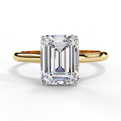 2.56 Carat Emerald Cut Solitaire Lab Diamond Engagement Ring In White Gold