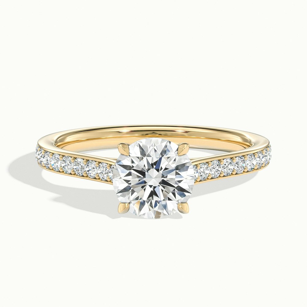 1.50CT Round Cut Moissanite Channel Set Pave Diamond Engagement Ring