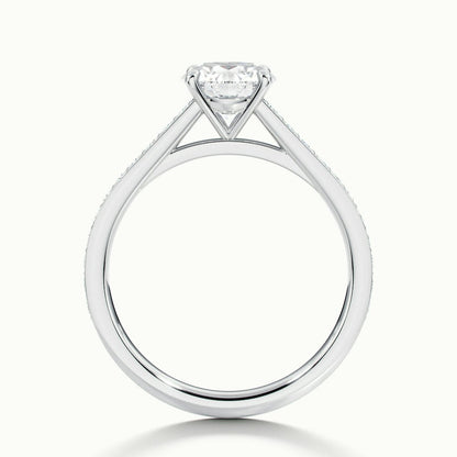 1.50CT Round Cut Channel Set Pave Moissanite Diamond Engagement Ring