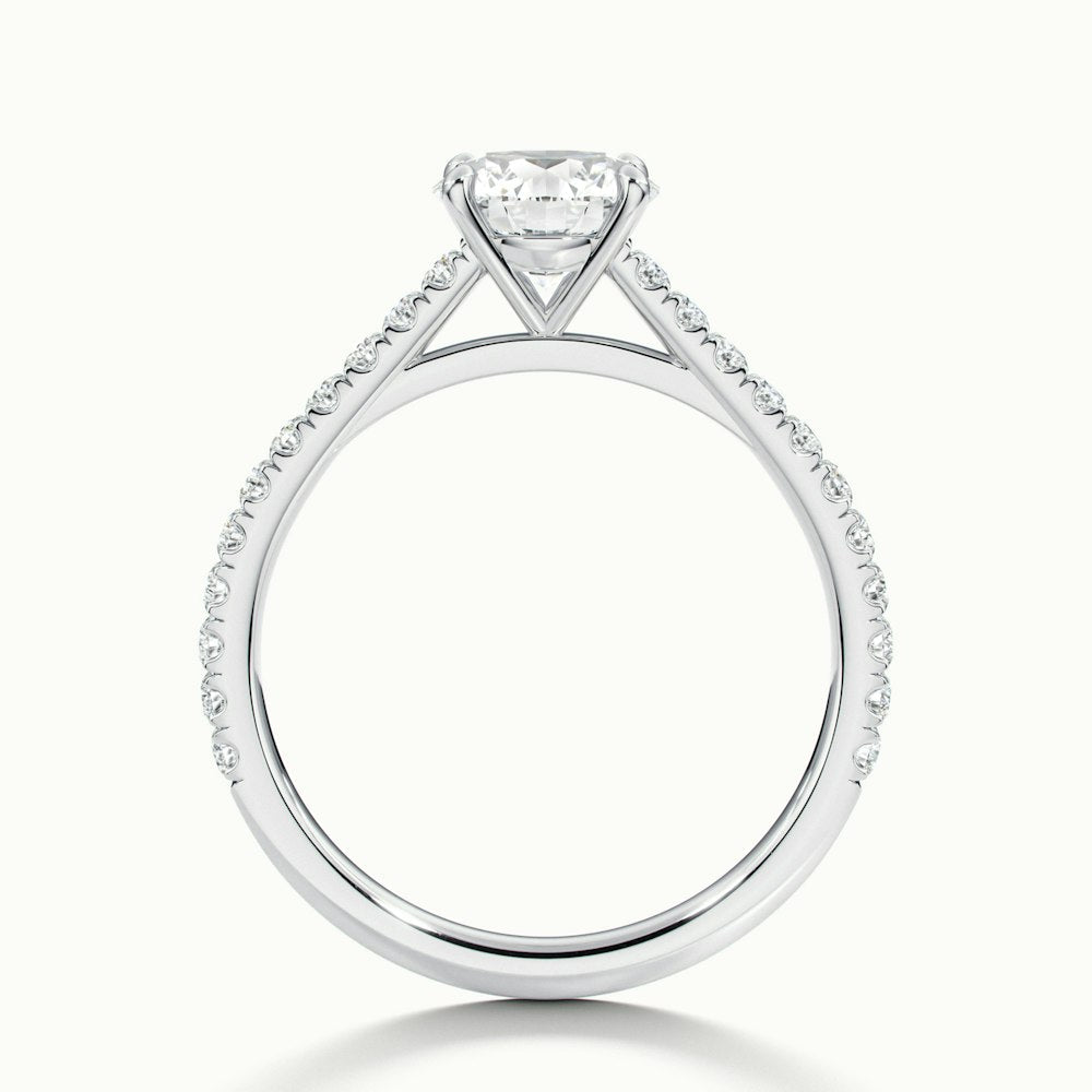 1.50CT Round Cut Pave Moissanite Diamond Engagement Ring