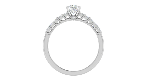 2 Carat Princess Cut 4 Prong Set Lab Diamond Engagement Ring In White Gold