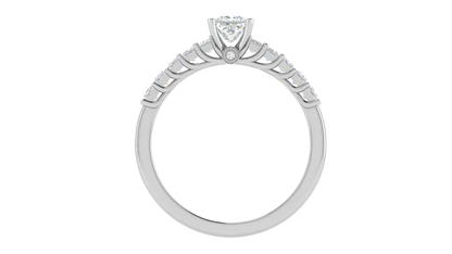 2 Carat Princess Cut 4 Prong Set Lab Diamond Engagement Ring In White Gold