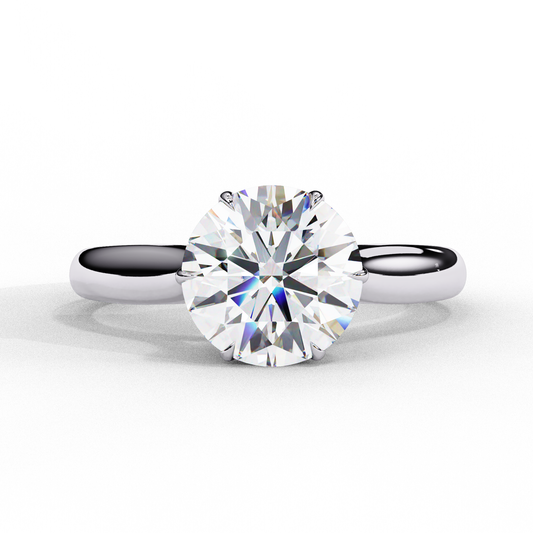 2 Carat Round Shape Solitaire Lab Diamond Engagement Ring In White Gold