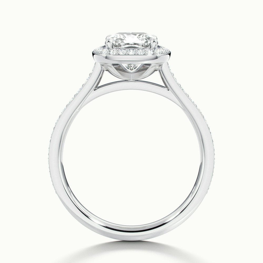 1.50CT Cushion Cut Channel Set Pave Diamond Moissanite Engagement Ring