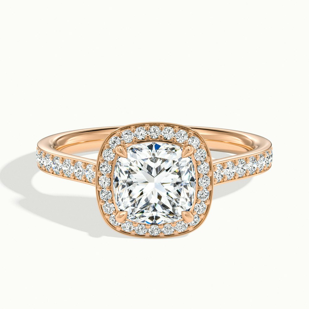 1.50CT Cushion Cut Channel Set Pave Diamond Moissanite Engagement Ring