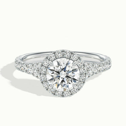 1.0CT Round Cut Diamond Split Shank Moissanite Engagement Ring