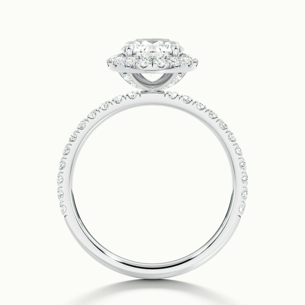 1.50CT Round Cut Diamond Halo Moissanite Engagement Ring