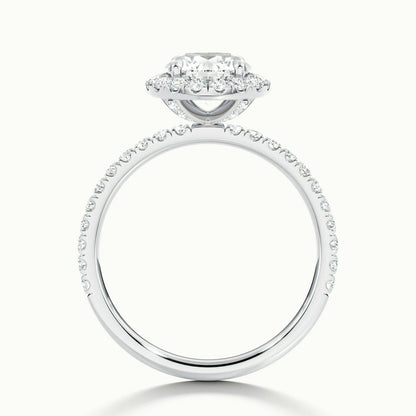 1.50CT Round Cut Diamond Halo Moissanite Engagement Ring