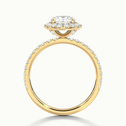 1.50CT Round Cut Diamond Halo Moissanite Engagement Ring