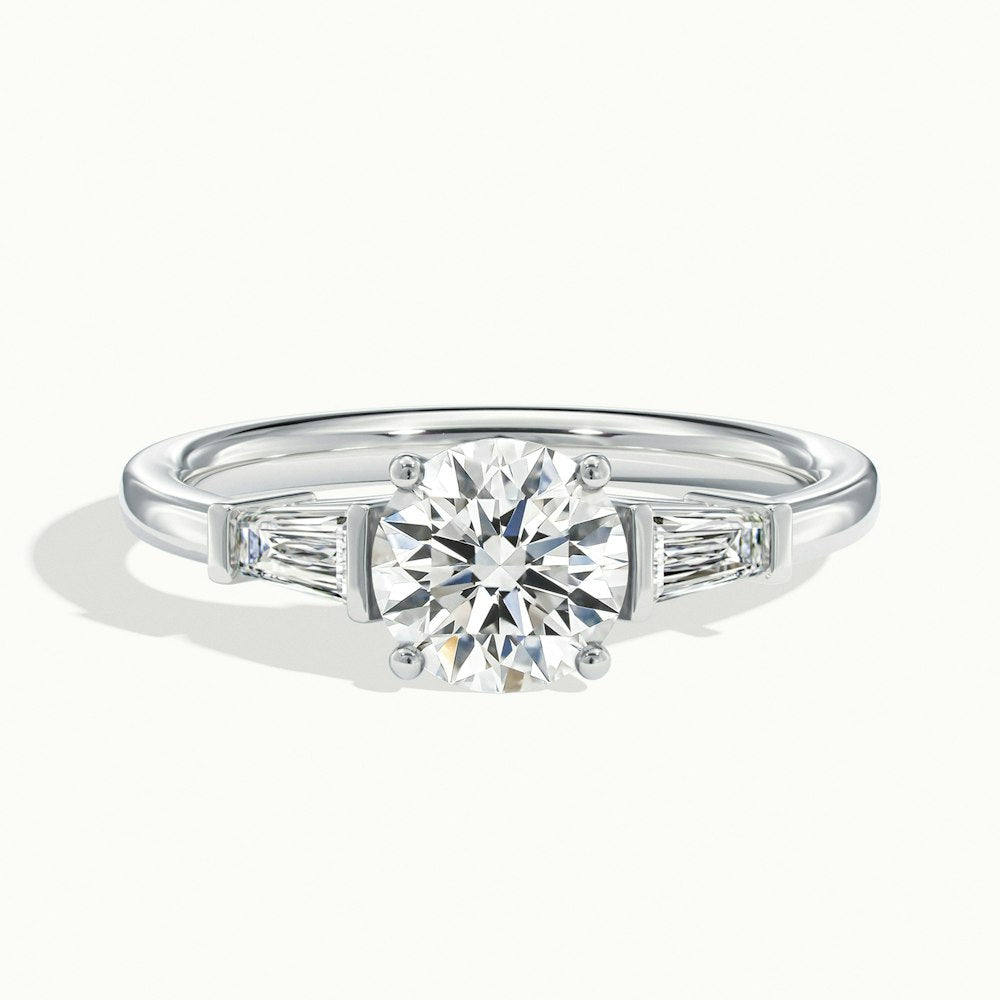 2.0CT Round Cut Moissanite Three Stone Diamond Engagement Ring