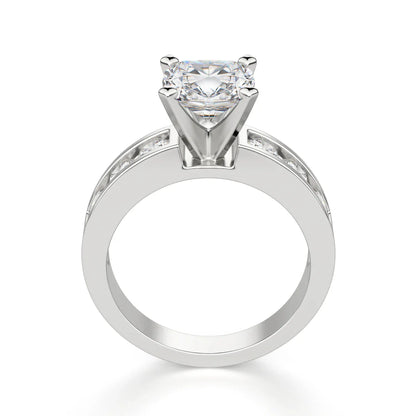 1.60 Ct Cushion Cut 4 Prong Set Lab Diamond Engagement Ring In White Gold