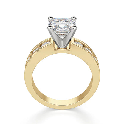 1.60 Ct Cushion Cut 4 Prong Set Lab Diamond Engagement Ring In White Gold