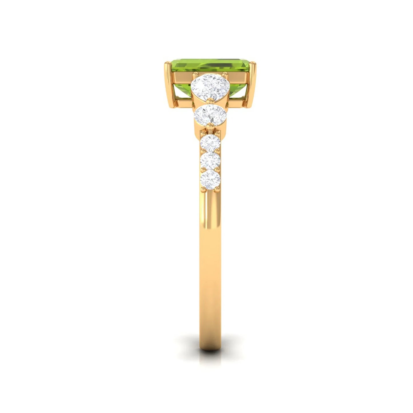 3 Carat Emerald Peridot Gemstone Engagement Ring