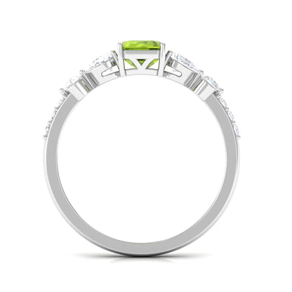 3 Carat Emerald Peridot Gemstone Engagement Ring