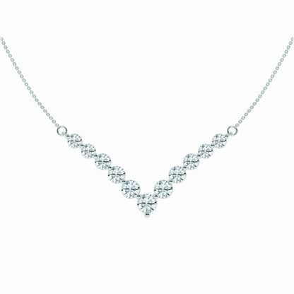 2.15 TCW Round Moissanite Diamond Chevron Style Necklace