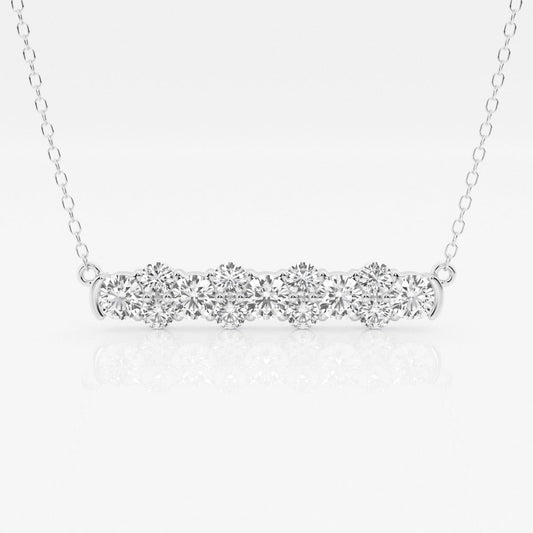 1.50 TCW Round Moissanite Diamond Bar Setting Necklace