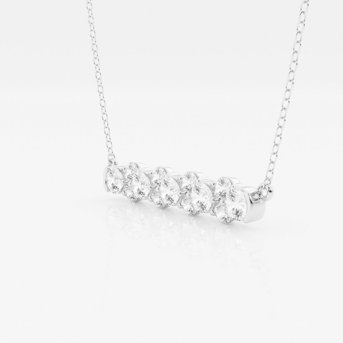 1.50 TCW Round Moissanite Diamond Bar Setting Necklace