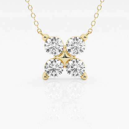 1.50 TCW Round Moissanite Diamond Clover Shape Necklace