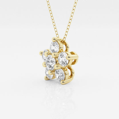 1.50 TCW Round Moissanite Diamond Flower Pendant Necklace