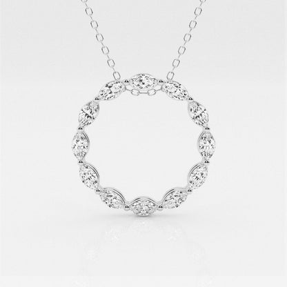 1.01 TCW Maquise Moissanite Diamond Circle Pendent Necklace