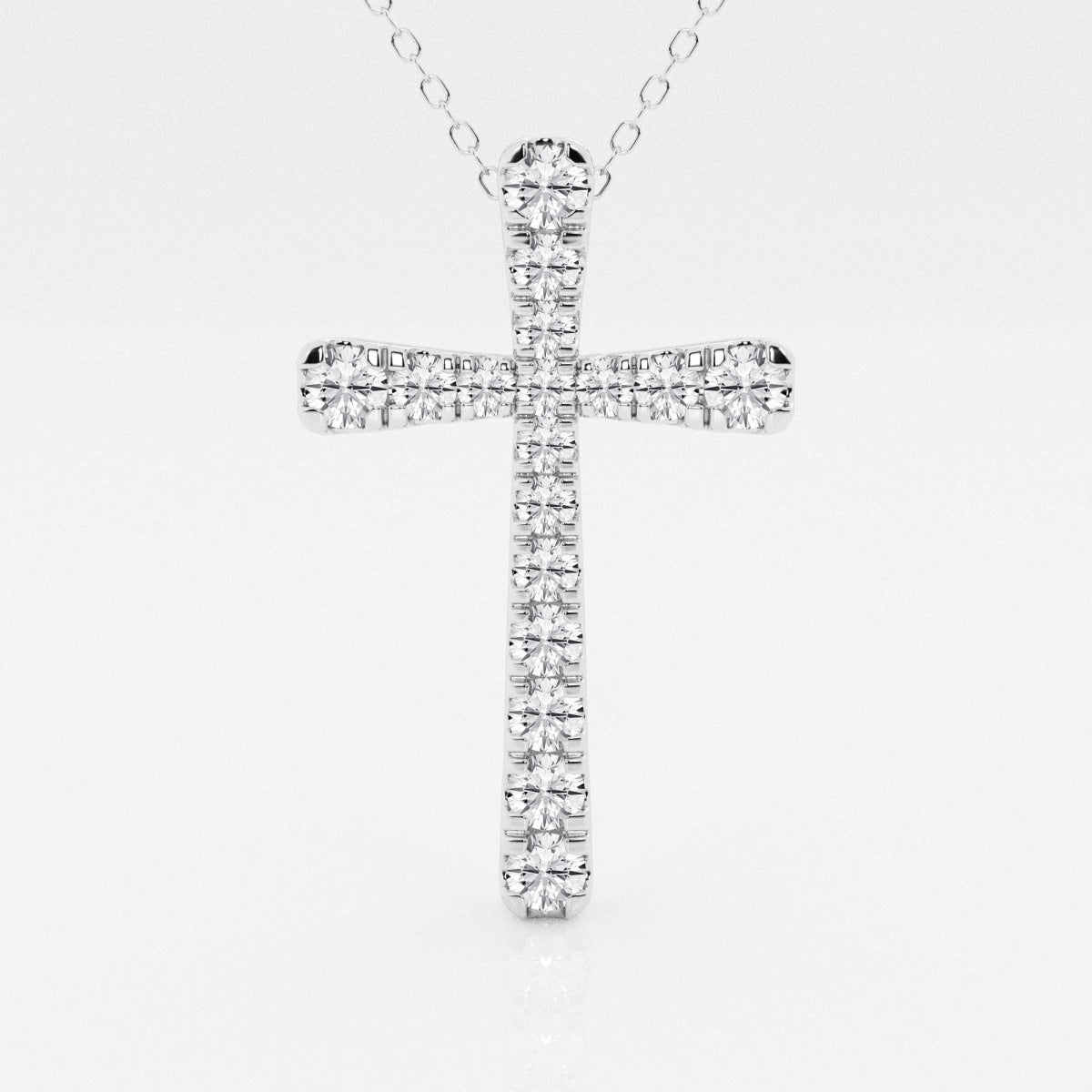 1.03 TCW Round Moissanite Diamond Cross Necklace