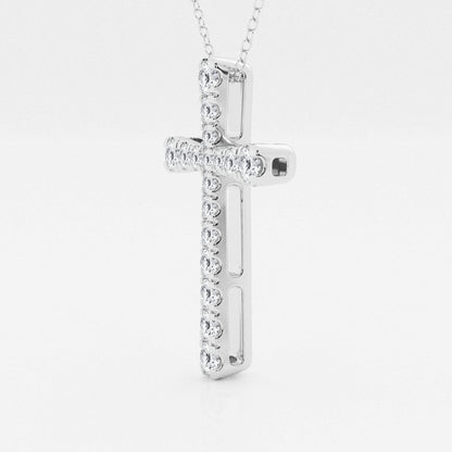 1.03 TCW Round Moissanite Diamond Cross Necklace