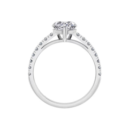 1.50 Carat Heart Shaped Prong Set Solitaire Lab Diamond Engagement Ring In White Gold