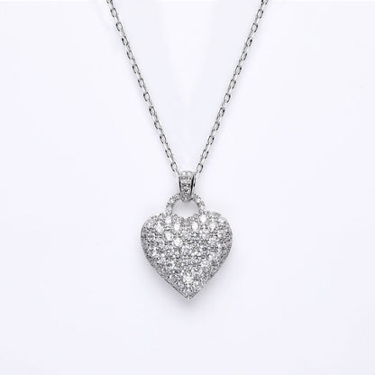 1.20 TCW Round Moissanite Diamond Heart Pendant Necklace